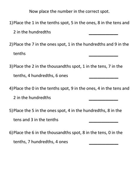 Image result for Decimal Place Value Questions