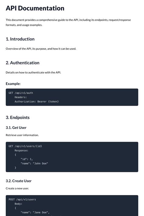 Image result for API Docs Template