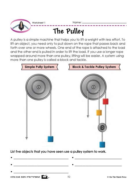 Résultat d’images pour Pulley Worksheet Grade 2