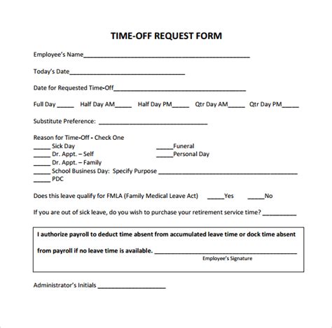 Image result for Employee Time Off Request Form