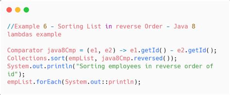 Toradh íomhá ar Java Lambda Sort