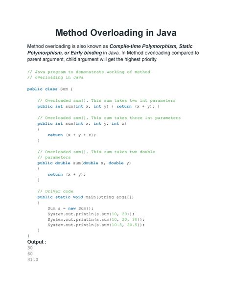 Image result for Method Overloading in Java Program