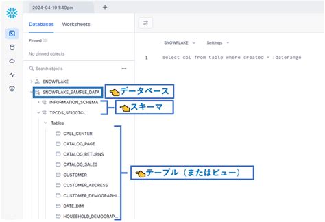 Snowflake SQL UI に対する画像結果