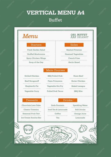 Buffet Menu Templates Free に対する画像結果