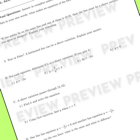 Image result for Direct Variation Worksheet Grade 8