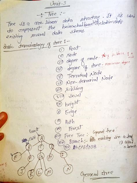 Image result for Trees in Data Structure Hand Written Notes