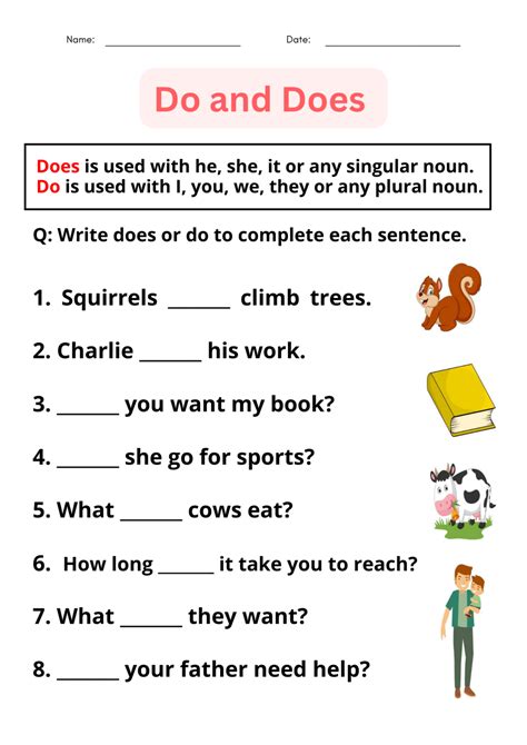 Afbeeldingsresultaten voor Worksheet Do/Does Questions