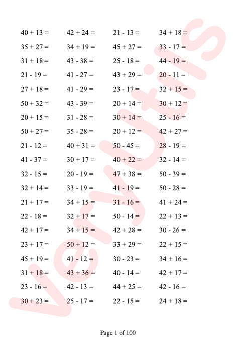 Image result for Printable Simple Math Problems