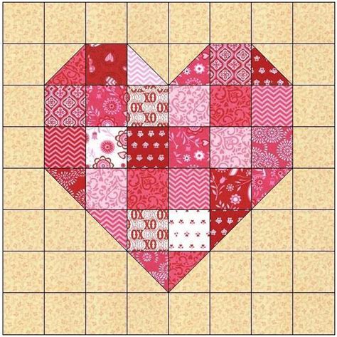 Toradh íomhá ar Pattern Block Template Heart