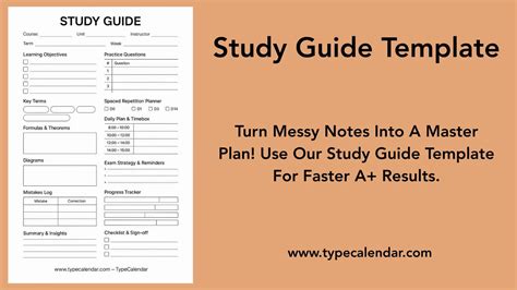 Image result for Daily Study Guide Template