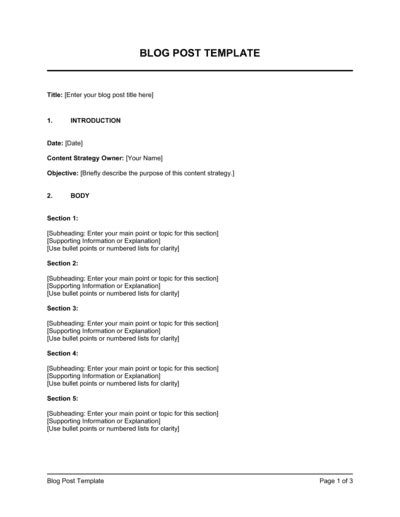 Image result for Blog Post Draft Template