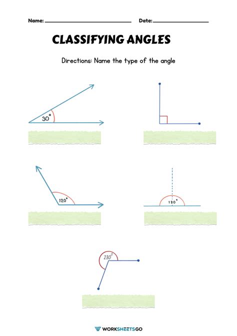 Different Types of Angles Worksheet に対する画像結果