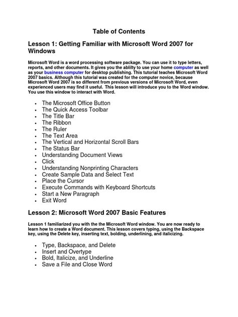 Image result for Free Printable Microsoft Word Lessons