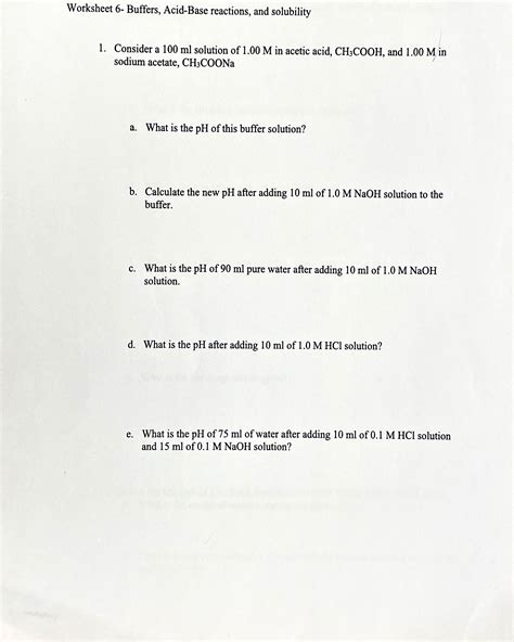 Image result for Acid and Base Calculation Worksheet