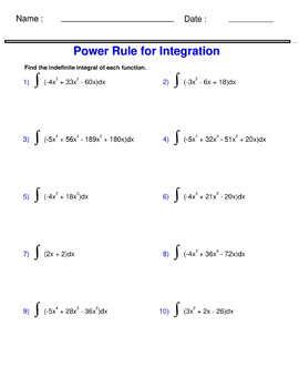 General Power Rule for Integration Worksheet に対する画像結果