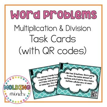 Image result for 3rd Grade Multiplication Word Problems Task Cards