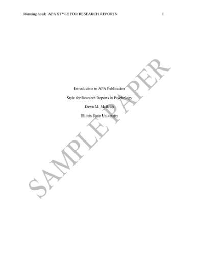 Image result for APA Official Research Paper Example