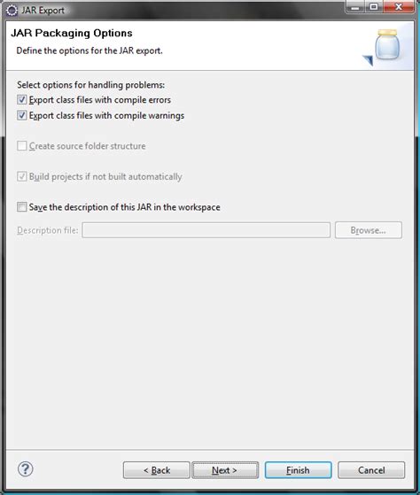 Java Executable Option に対する画像結果