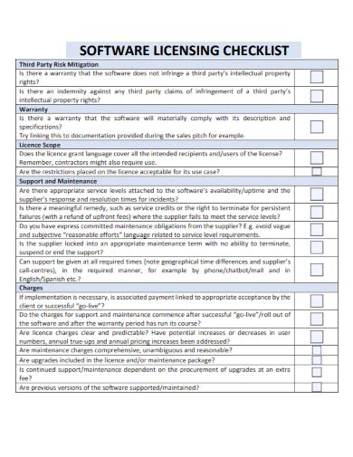 Software Checklist Example に対する画像結果