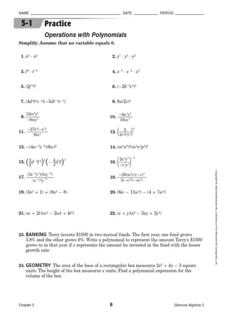 Image result for Basic Polynomial Operations Worksheet Answers