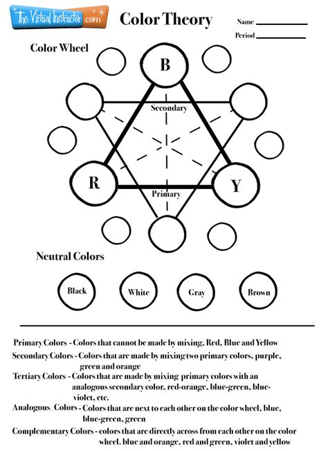 Color Wheel Chart for Teachers and Students