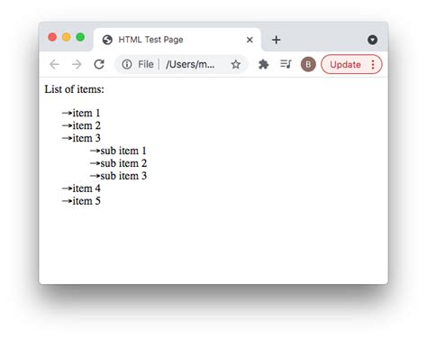 Image result for Nested List through HTML