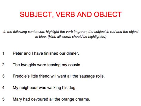 Subject Verb Object Adjective Examples に対する画像結果