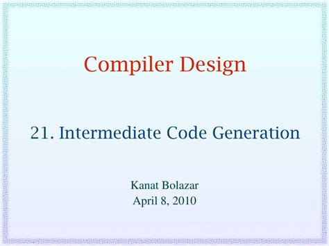 Image result for Code Generation in Compiler Design for PPT