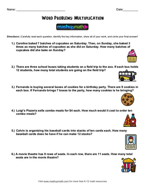 Image result for 3rd Grade Math Worksheets Story Problems