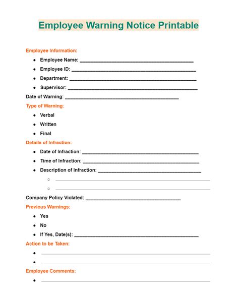 Image result for Employee Warning Notice