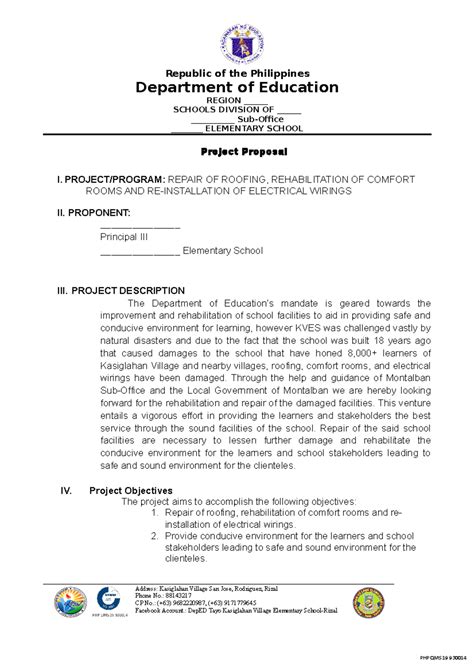 Image result for DepEd Project Proposal Sample PDF