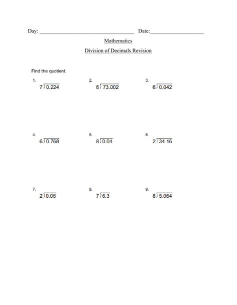 Image result for Division Whole Numbers Worksheets