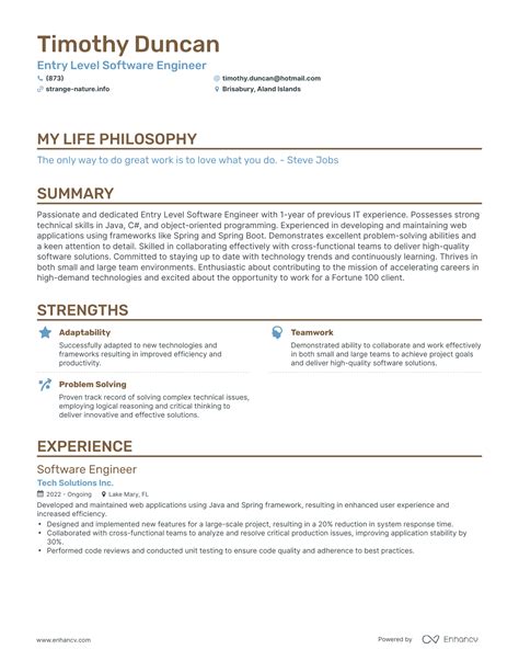Image result for Entry Level Engineer Resume Example