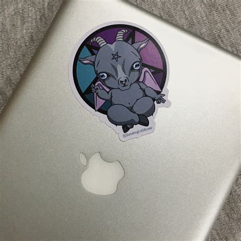 Baphomet Laptop Sticker, Cute Satan, Adorable Goat, Kawaii, Dark Lord ...