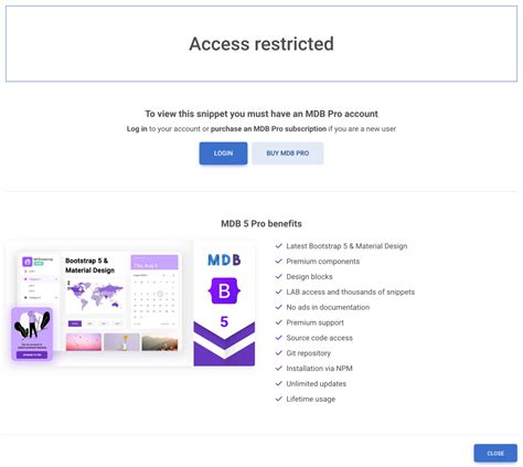 Image result for Restricted Modal HTML