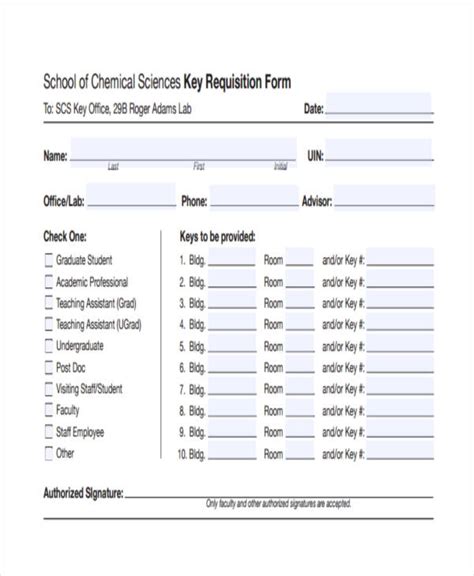 Afbeeldingsresultaten voor Master Key Requisition Form