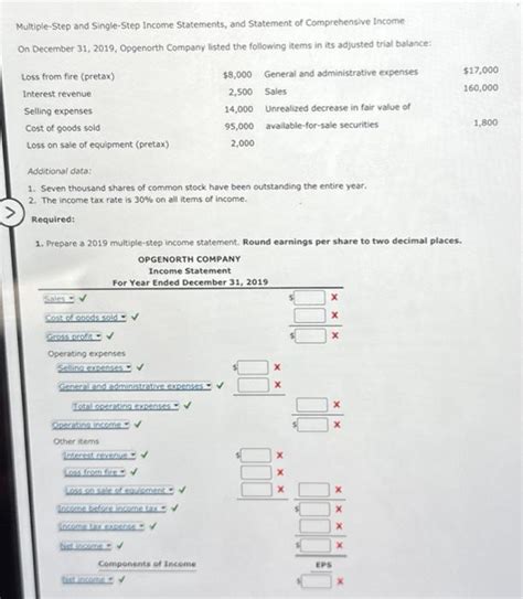 Single Step Income Statement 2 Columnar に対する画像結果