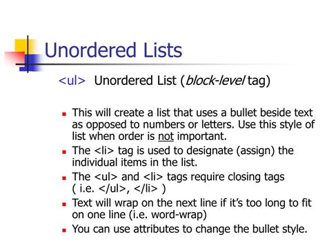 Image result for Unordered List in Numbers