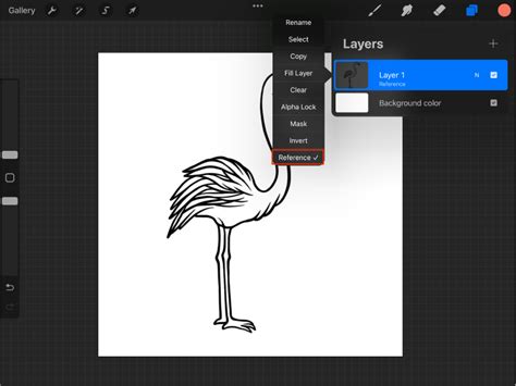 Toradh íomhá ar Procreate Outline Fill