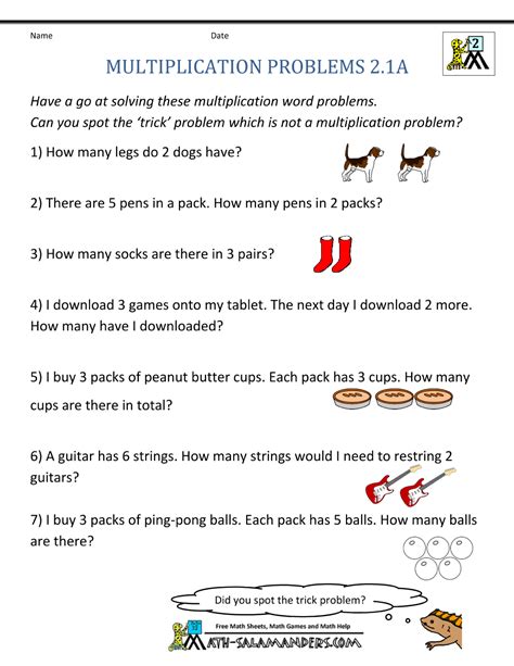 Toradh íomhá ar Multiplication Word Problem for Grade 1