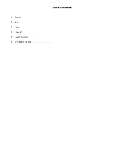 Self Introduction Template | PDF