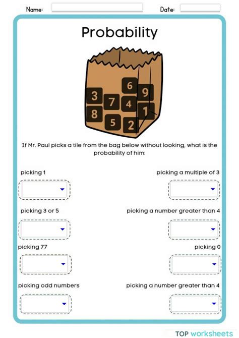 Toradh íomhá ar Worksheet Statistical Probability