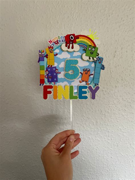 Toradh íomhá ar Number Block Cake Topper