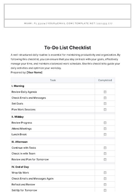 Toradh íomhá ar Task List Checklist Template