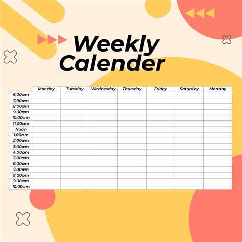 Image result for Weekly Hourly Planner Printable