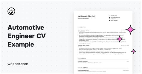 Image result for Automotive Engineering CV Examples
