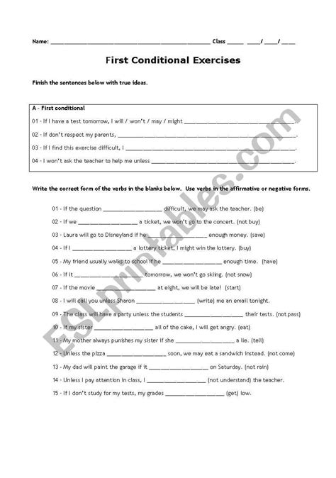 First Conditional ESL Exercises に対する画像結果