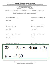 Image result for Grade 8 Math Simple Eqation