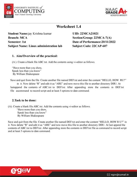 Toradh íomhá ar Fun Linux Worksheets for Students Free