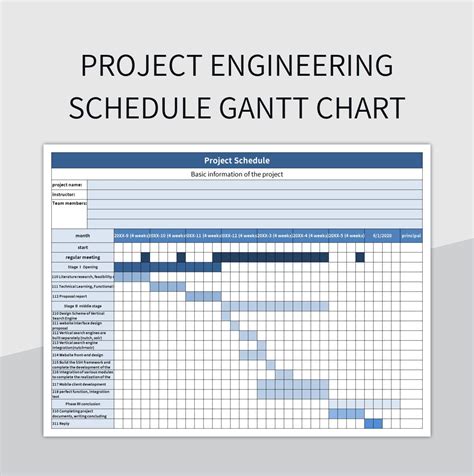 Afbeeldingsresultaten voor Engineering Project Schedule Template